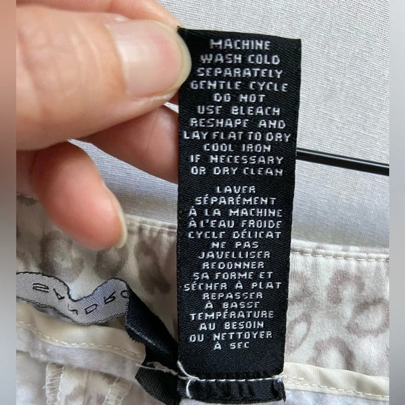 SANDRO cotton leopard cheetah print grey  white shorts sz 10 - Picture 5 of 10